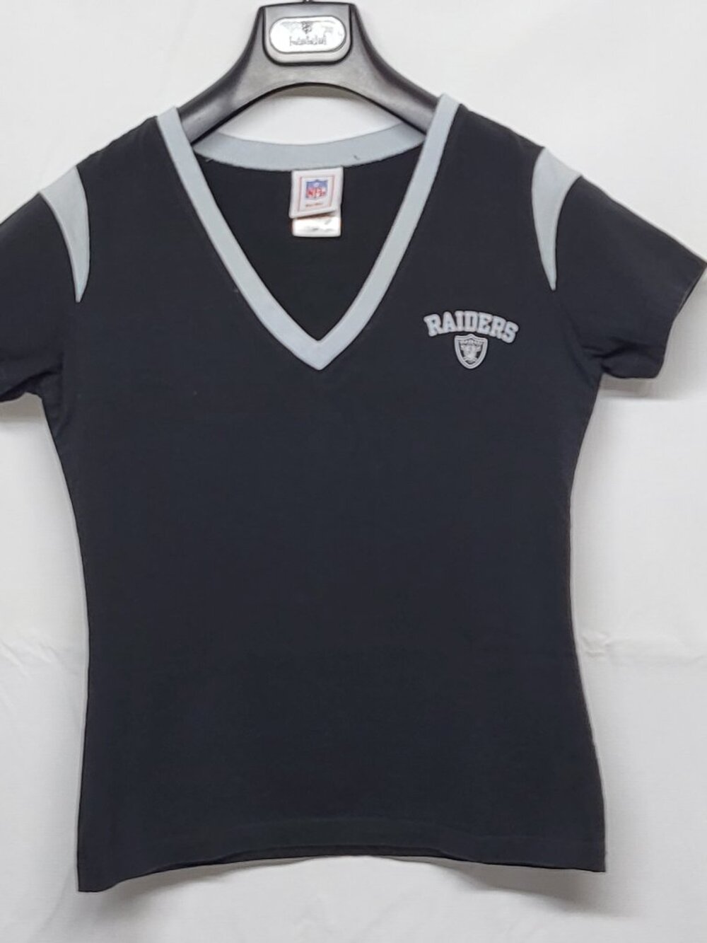 NFL for Her Raiders Womens T Shirt Size Small Slim Fit Stretch Short Sleeves